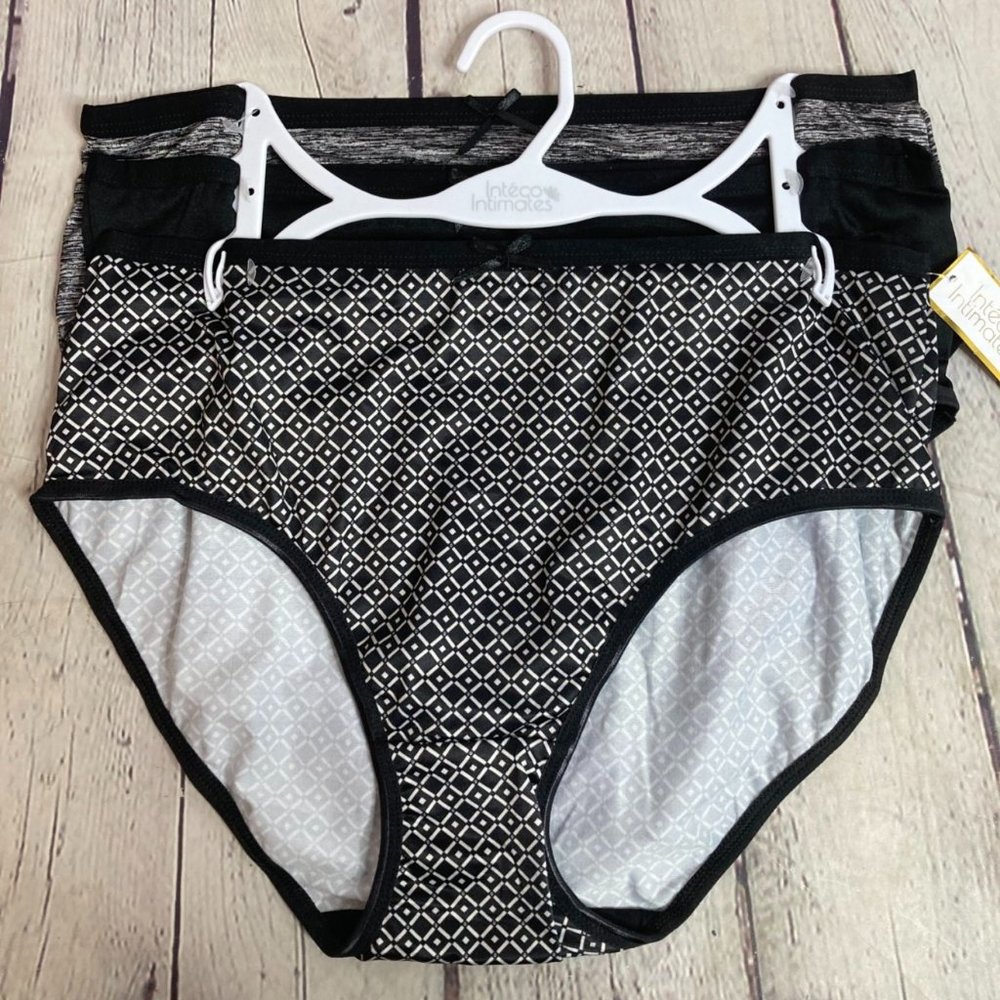 Intéco Intimates Black and Gray Panties 3 Pack